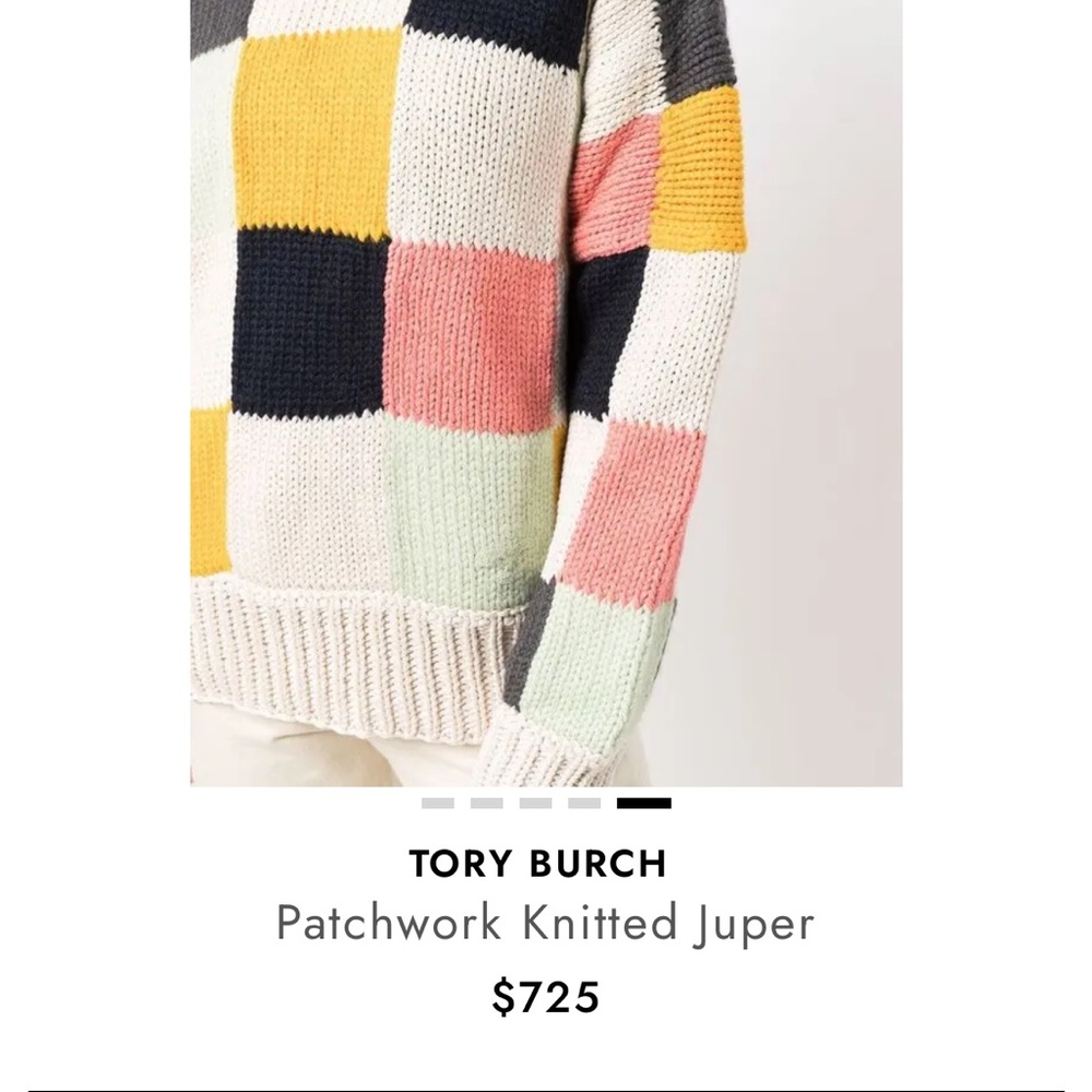 Tory Burch Patchwork Knitted Juper Patchwork Wool… - image 7